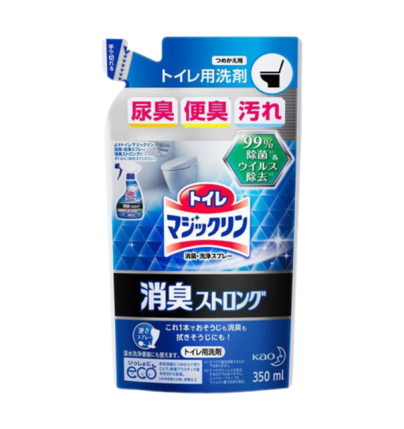 KAO Toilet Magiclean Strong Сильнодействующее чистящее и дезодорирующее средство для туалета, с ароматом свежих трав, 350 мл. мягкая упаковка