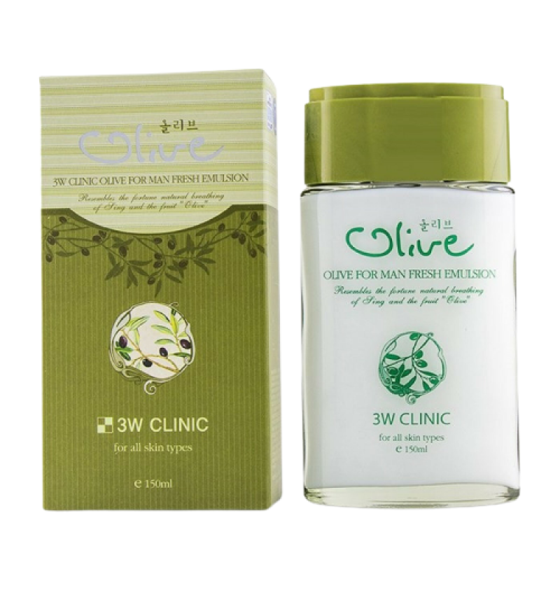 3W Clinic Эмульсия для лица с экстрактом оливы / Olive For Man, 150 мл.