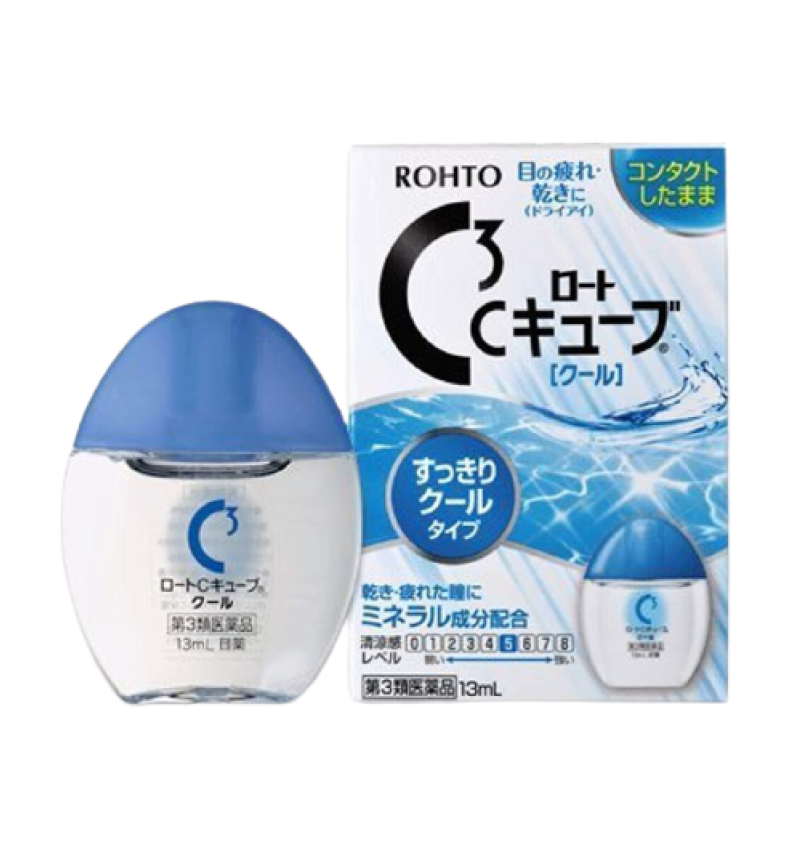 Rohto Японские глазные капли C3 для контактных линз с кислородом, витаминизированные, 13 мл.