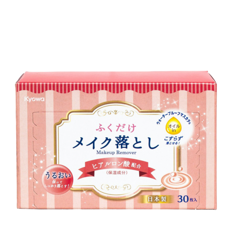 KYOWA SHIKO Влажные салфетки с гиалуроновой кислотой для снятия макияжа, 30 шт.