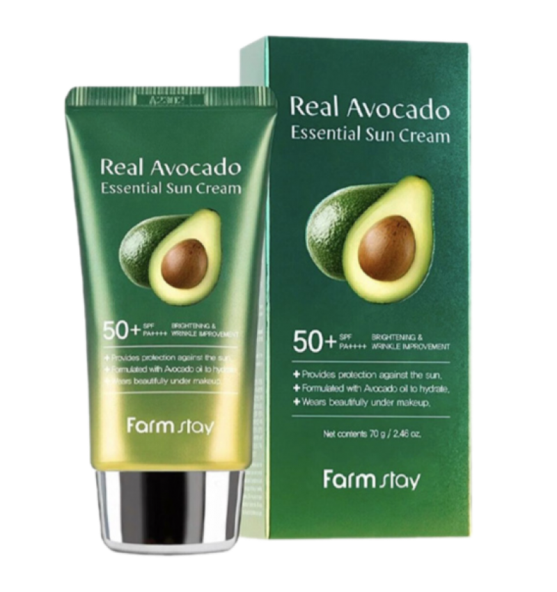 Farmstay Солнцезащитный крем для лица с авокадо Real Avocado Essential Sun Cream SPF50+ PA++++ 70г
