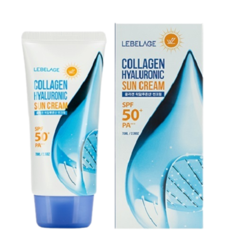 LEBELAGE Солнцезащитный крем, с коллагеном и гиалурон. кислотой Collagen Hyaluronic SPF50+ PA++++70g