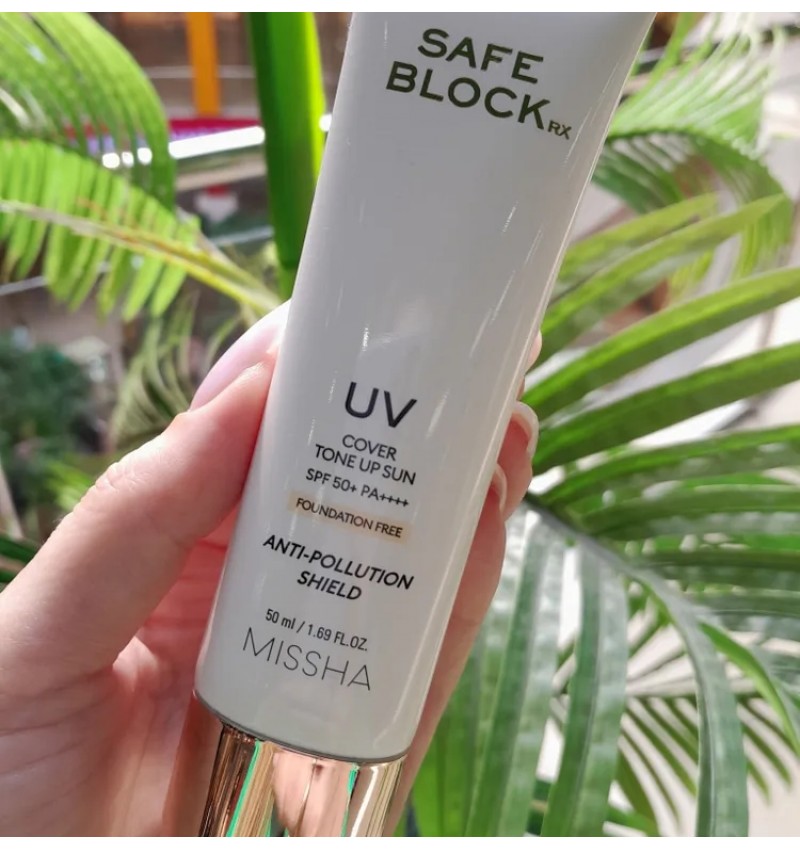 Missha Солнцезащитный крем с корректировкой тона Safe Block RX UV Cover Tone Up Sun SPF 50+ PA++++ 50 мл.