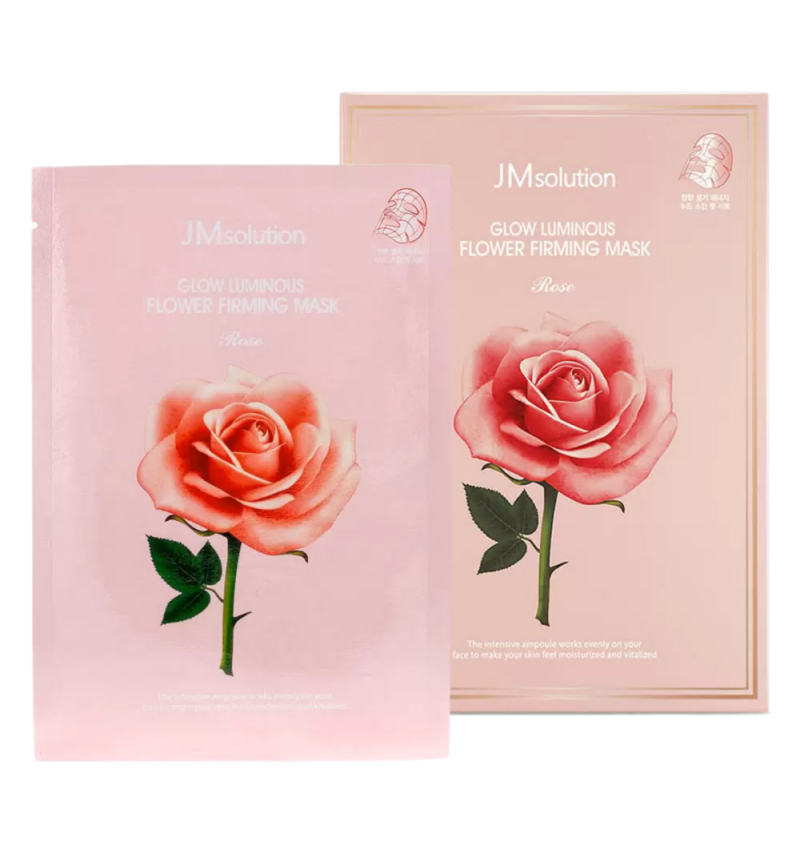 JMsolution Тканевая маска с экстрактом дамасской розы Glow Flower Firming Mask Rose 1шт.