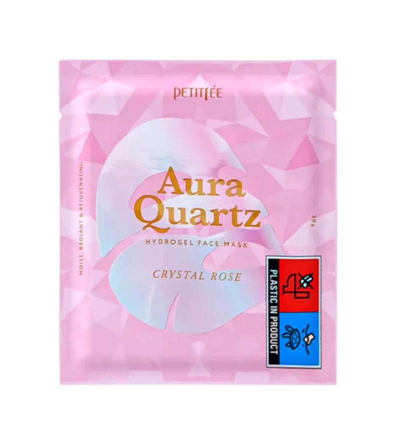 Petitfee Гидрогелевая маска с жемчужной пудрой для выравнивания тона / Koelf Aura Quartz Hydrogel Face Mask Crystal Rose , 1 шт.