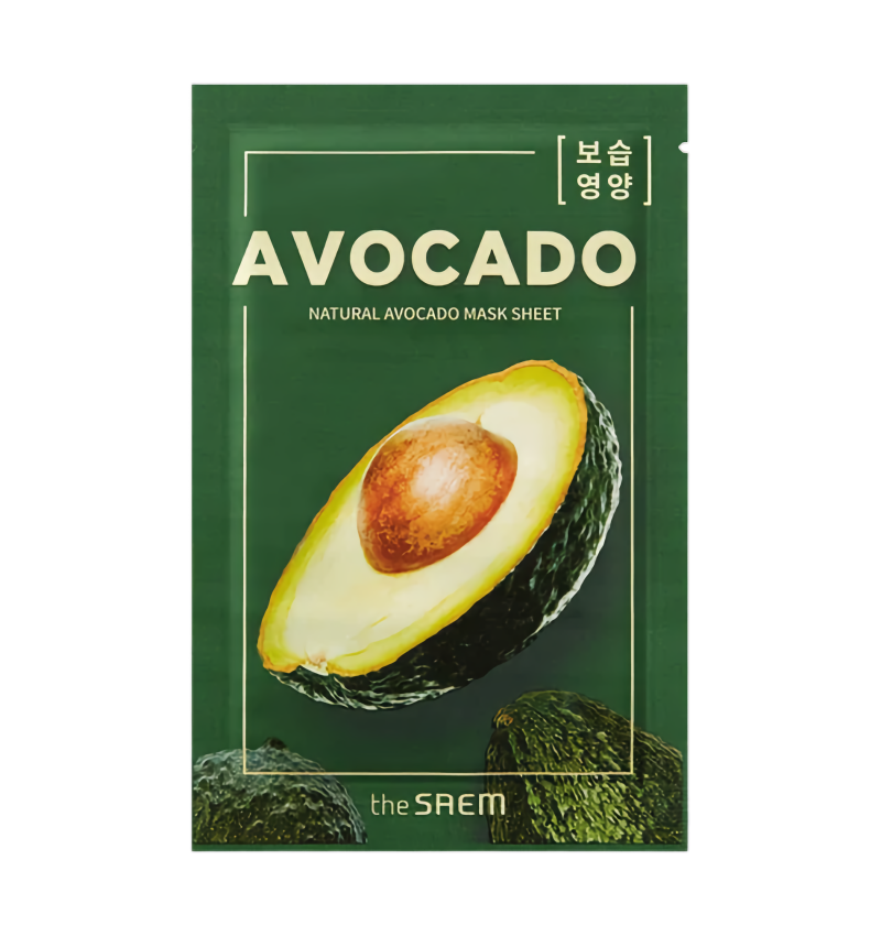 The Saem Маска тканевая с экстрактом авокадо, Natural Avocado Mask Sheet 1 шт