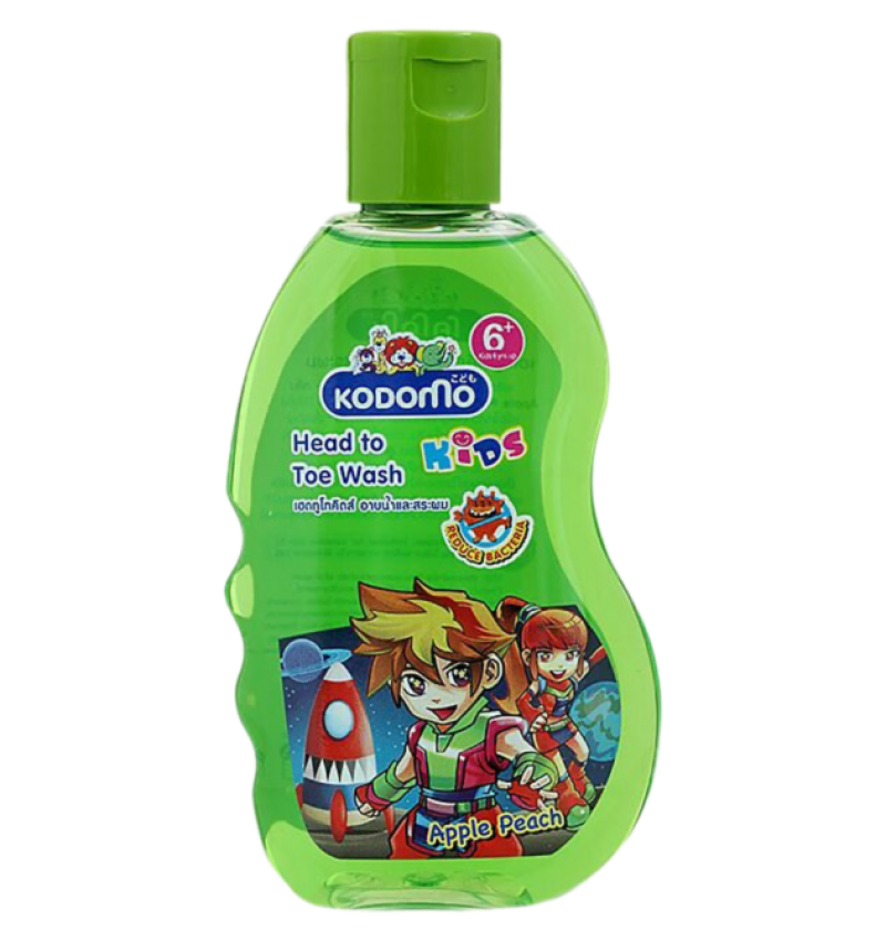 LION Kodomo Head to Toe Wash Apple Peach ,детский шампунь для волос и тела, Яблоко 200 мл.