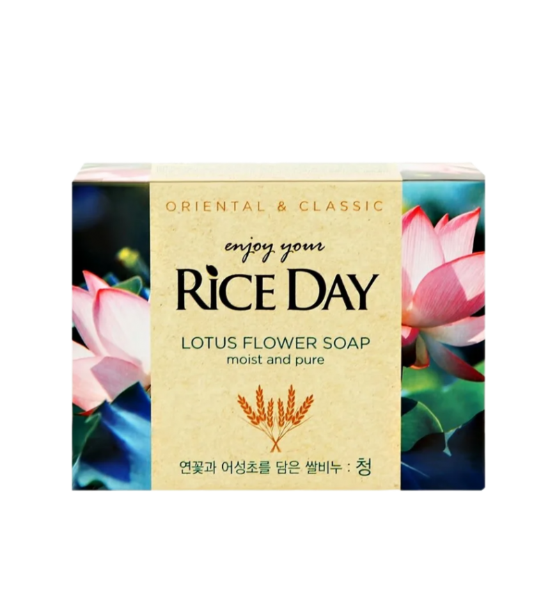 LION Парфюмированное туалетное мыло для тела с маслом рисовых отрубей и лотосом Rice Day Soap Cheong 100 гр