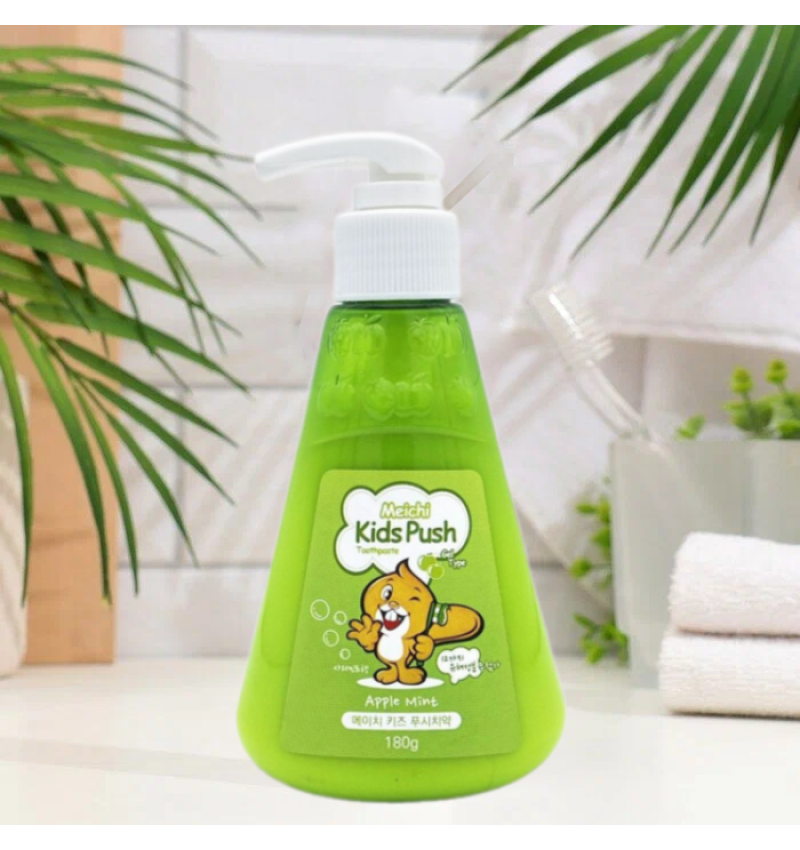 Hanil Зубная паста для детей с экстрактом яблока, ToothPaste Apple Mint Meichi Kids Push 180 гр