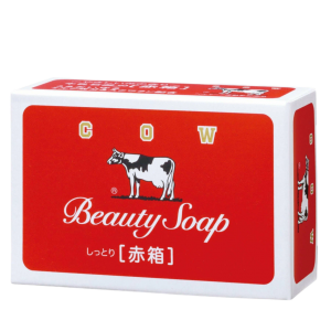 COW Молочное увлажняющее туалетное мыло с пудровым ароматом роз Beauty Soap красная упаковка 125гр.