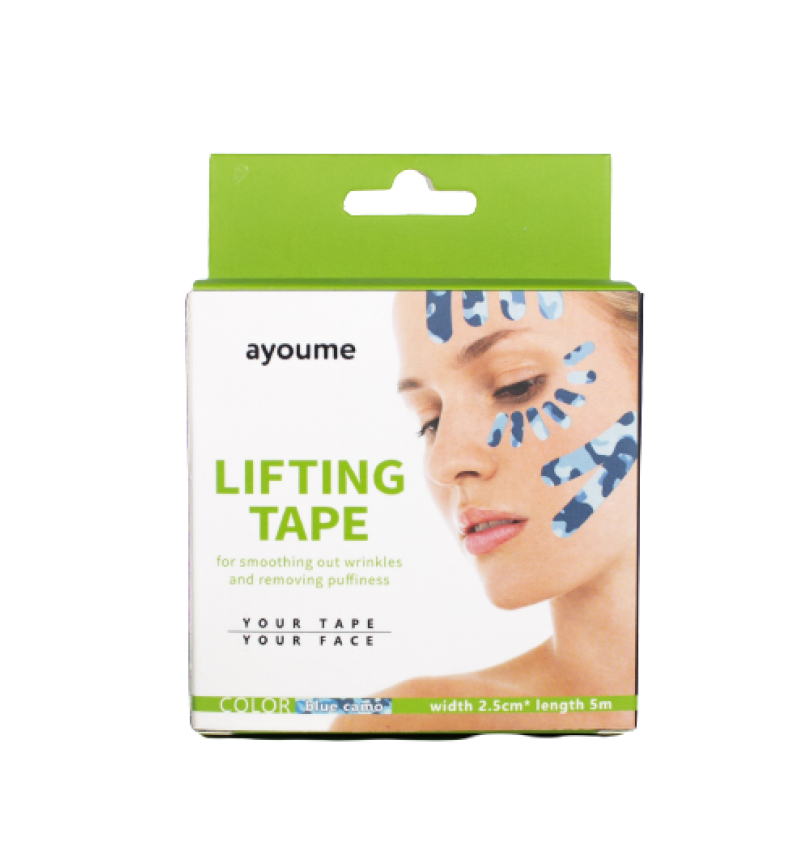 Аyoume Тейп для лица 2,5см*5м / Kinesiology Tape Roll Bluecamo, 5 м.