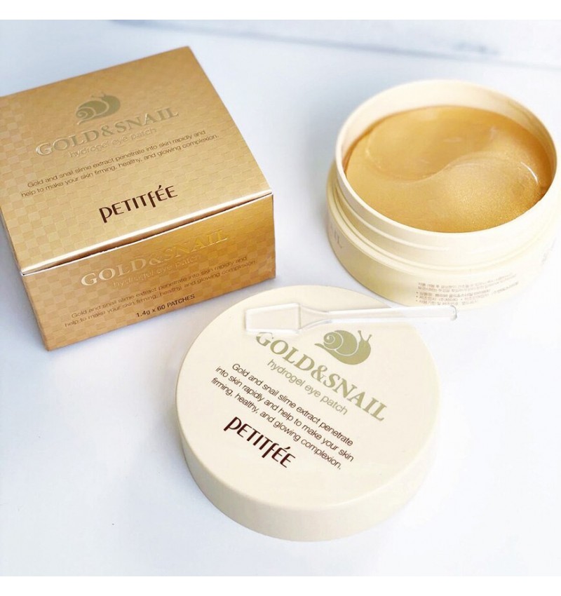 Petitfee Гидрогелевые патчи для век с муцином улитки Hydro Gel Eye Patch Gold & Snail 60 шт.