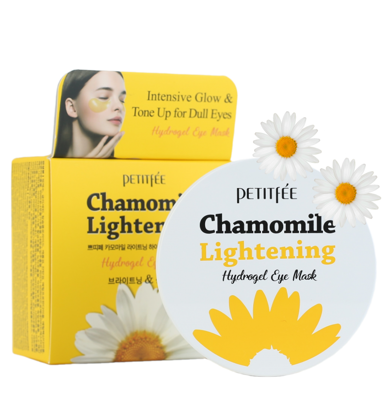 Petitfee Патчи против темных кругов с экстрактом ромашки Chamomile Lightening Hydrogel Eye Mask 60 шт.