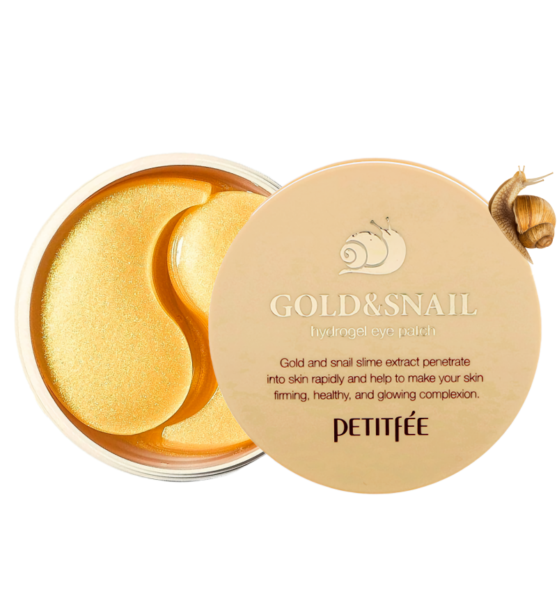 Petitfee Гидрогелевые патчи для век с муцином улитки Hydro Gel Eye Patch Gold & Snail 60 шт.