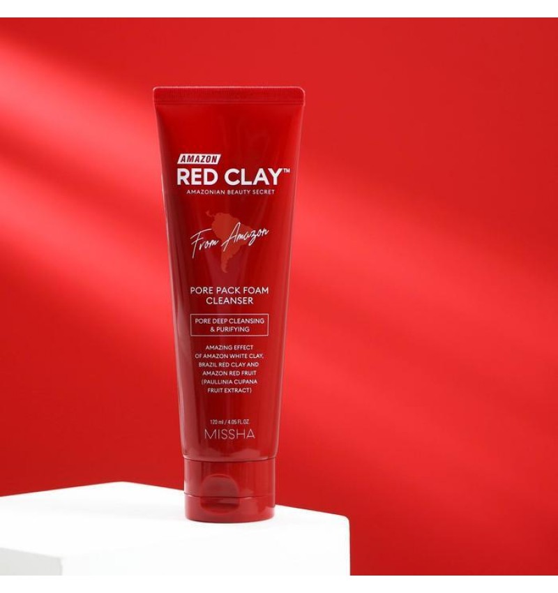 MISSHA Глиняная пенка-маска для очищения Amazon Red Clay Pore Pack Foam Cleanser 120 мл.