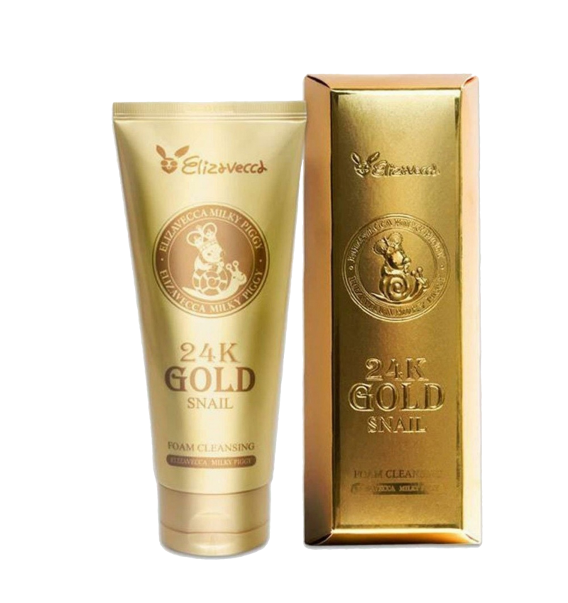 Elizavecca Пенка для умывания с муцином улитки и золотом / 24K Gold Snail Cleansing Foam, 180 мл.