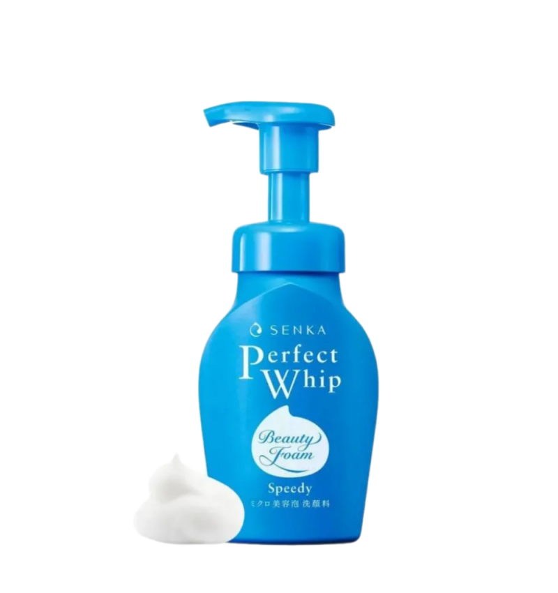 Shiseido Увлажняющая пенка-мусс для умывания с гиалуроновой кислотой и протеинами шелка для сухой и нормальной кожи Senka Perfect Whip Speedy 150 мл.