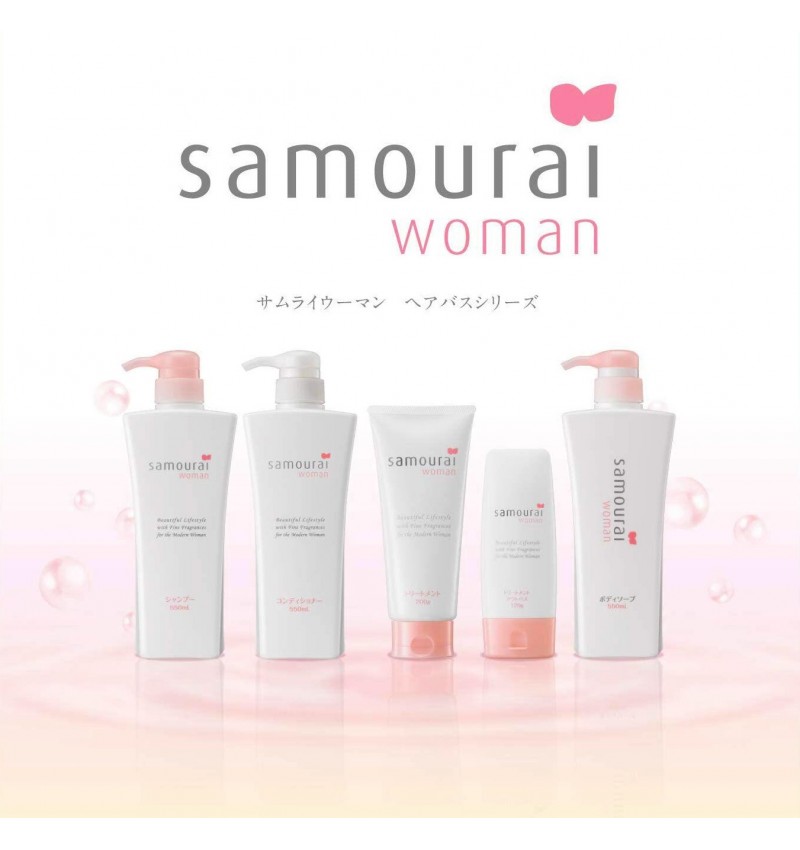 SPR JAPAN Samourai Woman Moist Кондиционер для сухих и поврежденных волос с нежным цветочно-фруктовым ароматом, 550 мл.