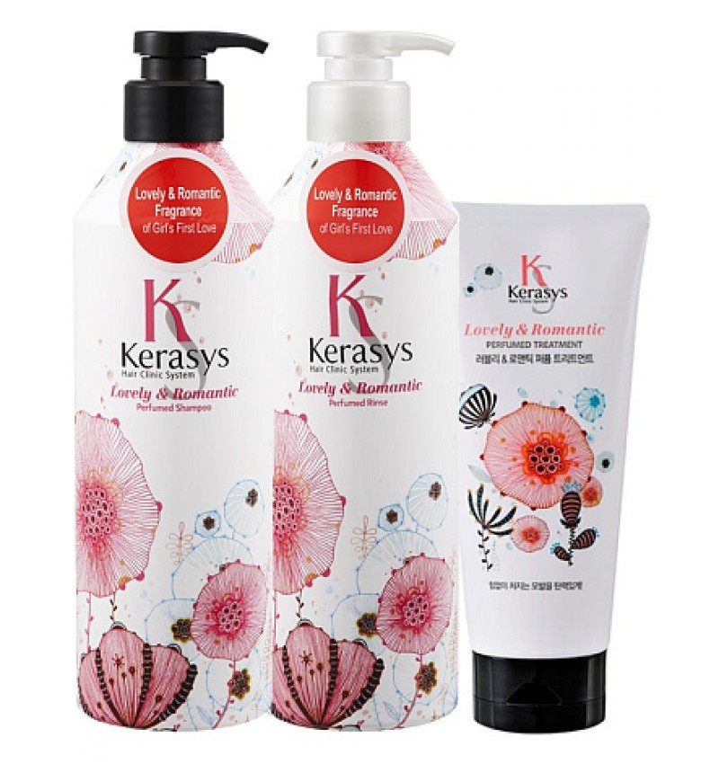 KeraSys Кондиционер для волос парфюмированный Романтик Lovely&romantic parfumed rinse, 600 мл.