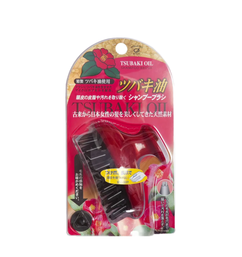 IKEMOTO Tsubaki Shampoo Brush Щётка массажная и очищающая, с маслом камелии японской. 1 шт.