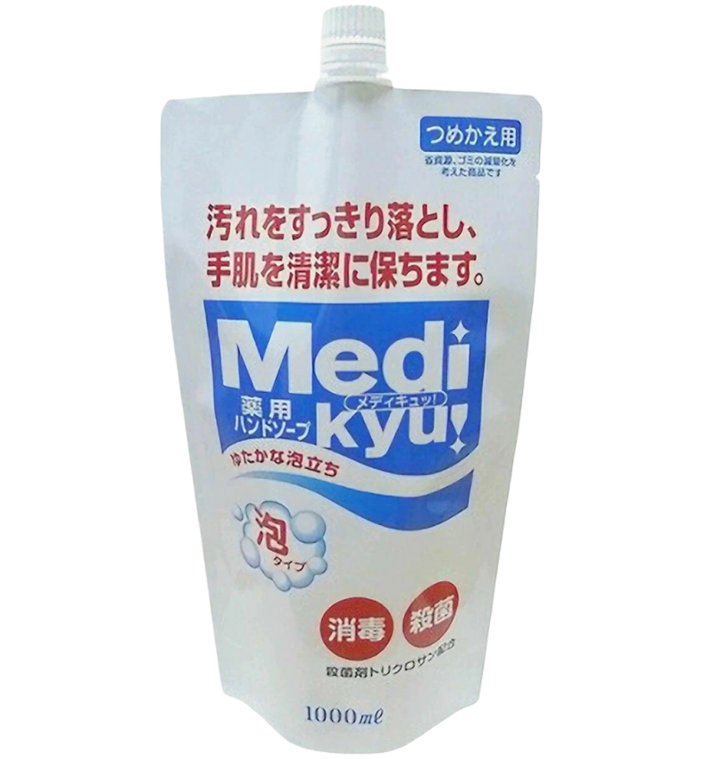 Rocket Soap Мыло-пенка для рук увлажняющее, с антибактериальным эффектом, аромат лайма Animo Hand Soap Medi Kyu, 1000мл мягкая упаковка