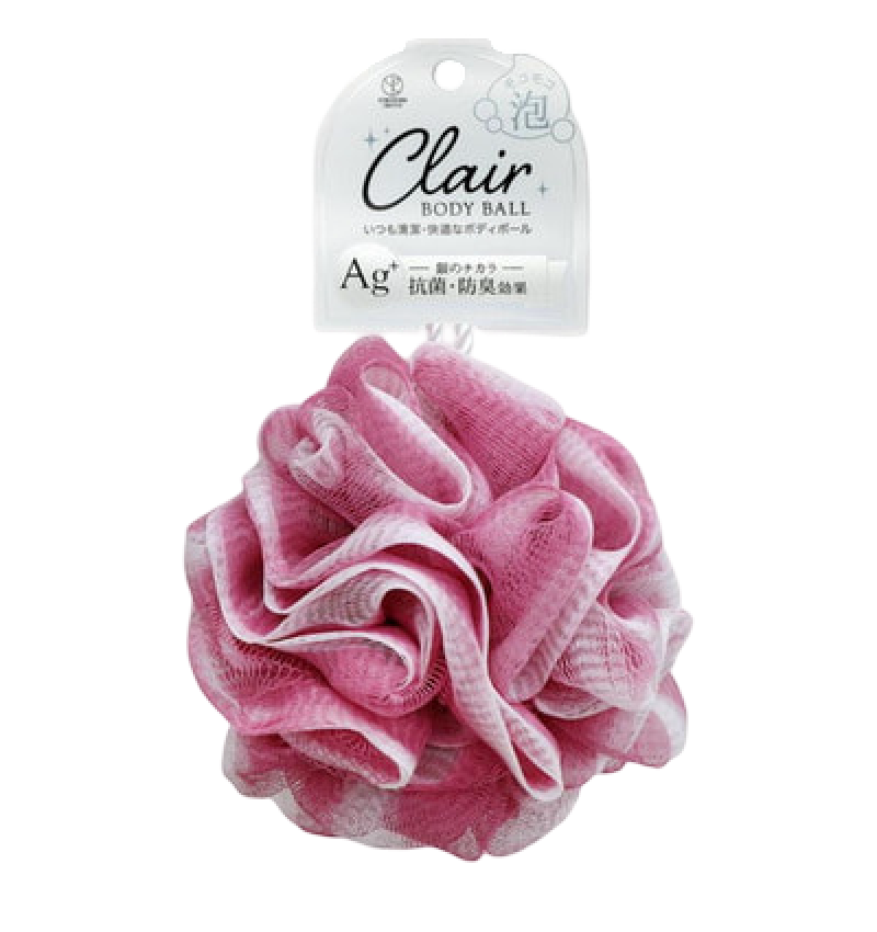 Yokozuna Мочалка для тела с ионами серебра Шар Розовый Clair AG+ Body Ball 1шт