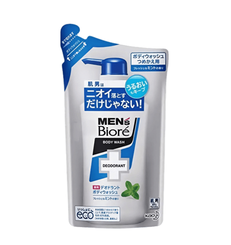 KAO "Men's Biore" Увлажняющее и дезодорирующее мужское жидкое мыло для тела, с ароматом мяты 380 м/у
