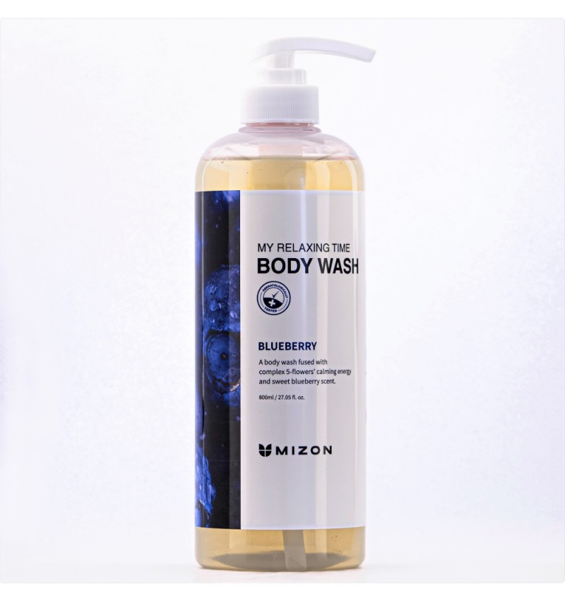 MIZON Гель для душа с экстрактом голубики My Relaxing Time Body Wash Blueberry 800мл 