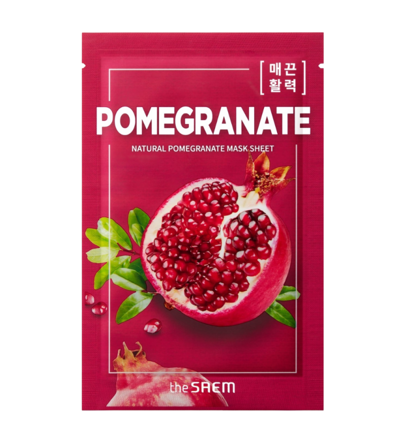The Saem Тканевая маска для лица с гранатом антиоксидантная Natural Mask Sheet Pomegranate 1 шт