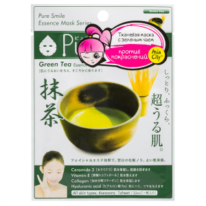  Тканевая маска с экстрактом зеленого чая / Pure Smile Green Tea Essence 