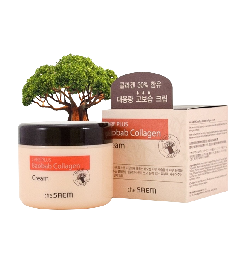 The Saem Крем для лица с экстрактом баобаба и коллагеном / Care Plus Baobab Collagen Cream, 100 мл.