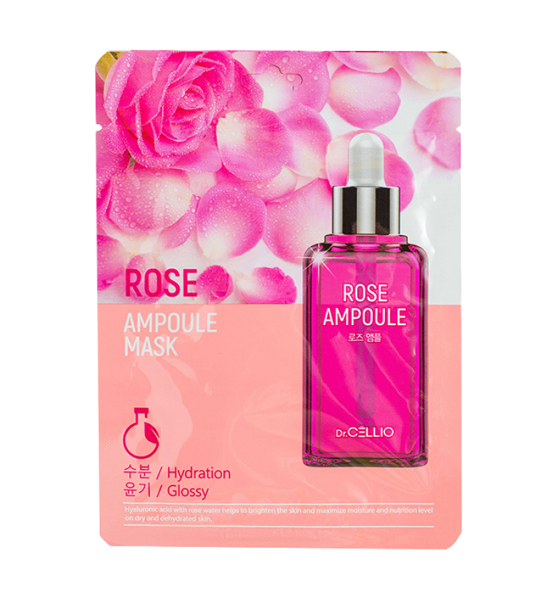 Dr.Cellio Маска для лица с экстрактом розы / Rose Ampoule Mask, 1 шт.