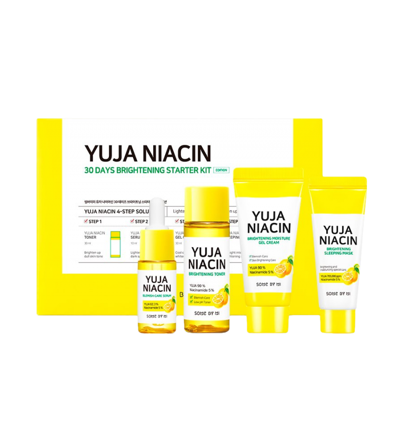 Some By Mi Набор миниатюр с юдзу для выравнивания тона / Yuja Niacin 30 Days Brightening Starter Kit, 4 Set
