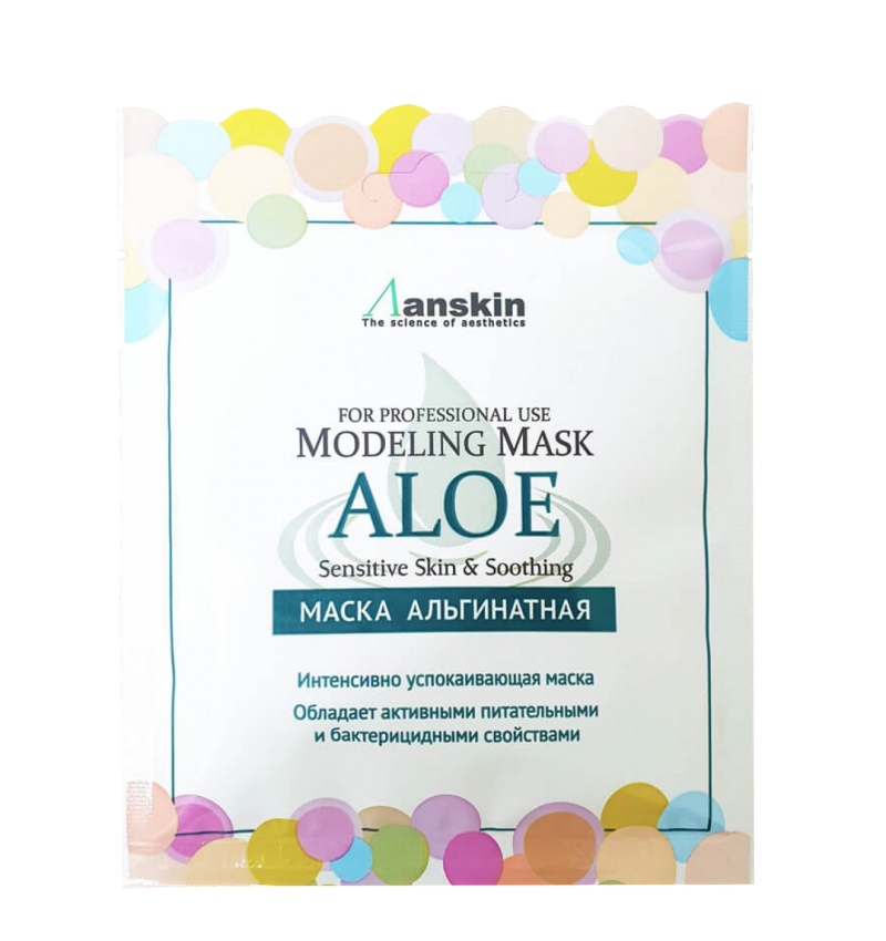 Anskin Маска альгинатная с экстрактом алоэ "Успокаивающая"/ Aloe Modeling Mask, 1 шт.