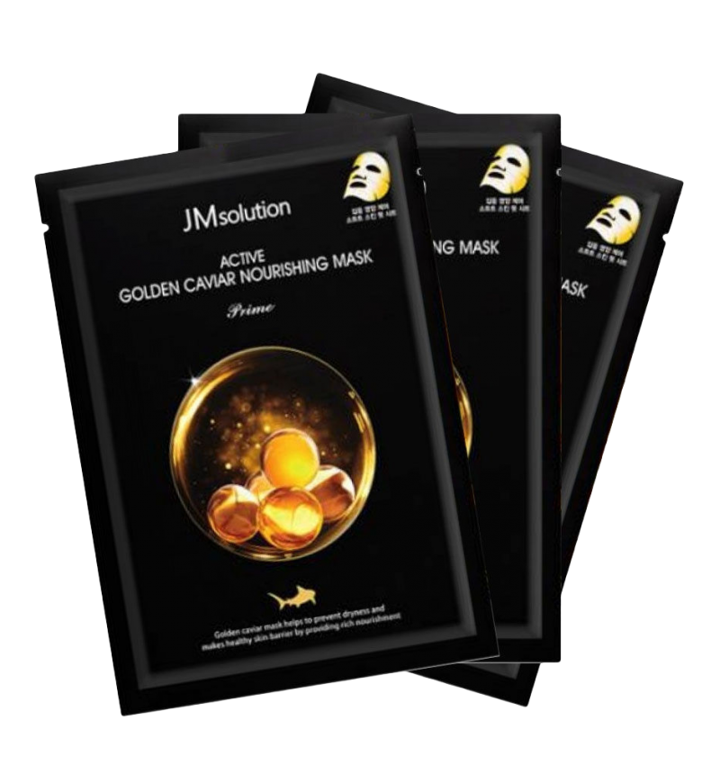 JM Solution Маска для лица тканевая с золотом и икрой / Active Golden Caviar Nourishing Mask, 1 шт.