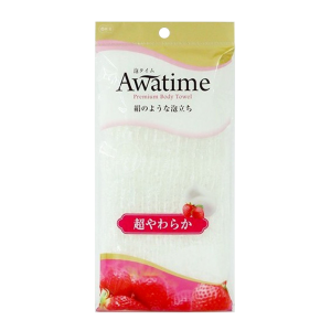 Мочалка для тела белая "Супермягкая" / Awatime Premium, 22х100 см.
