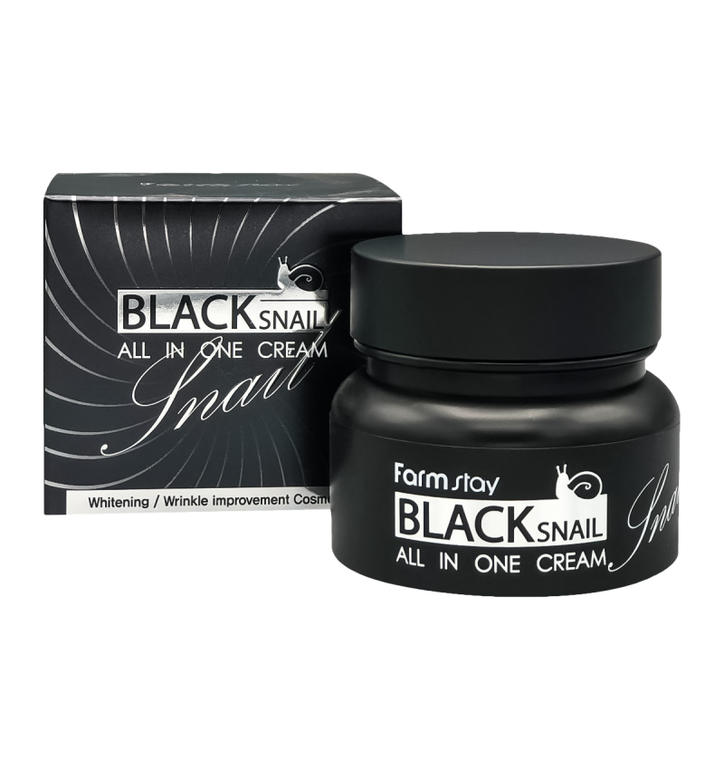 Farmstay Восстанавливающий крем для лица с муцином черной улитки / Black Snaill All In One Cream, 100 мл.