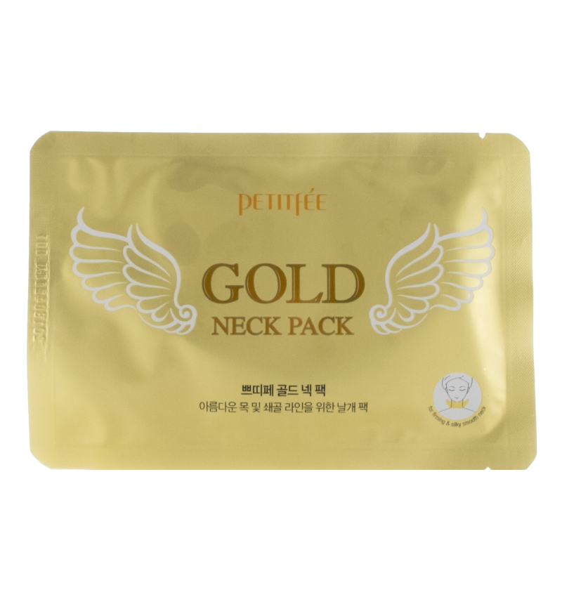 Petitfee Гидрогелевая маска для области шеи / Gold Neck Pack Hydrogel Angel Wings, 1 шт.