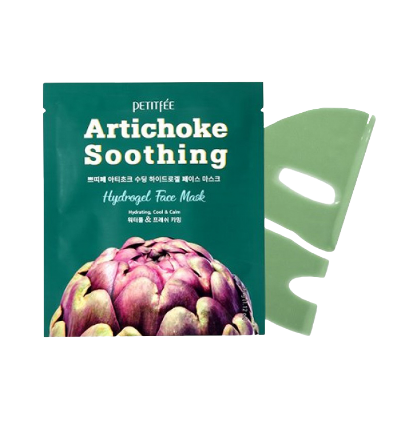 Petitfee Противоотёчная гидрогелевая маска для лица с артишоком / Artichoke Soothing Hydrogel Face Mask, 1 шт.