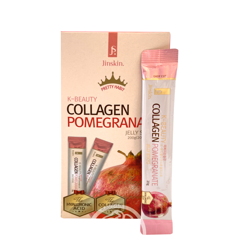 Jinskin Коллаген в желе со вкусом граната в стиках / K-Beauty Collagen Pomegranate, 10 шт.*20гр.