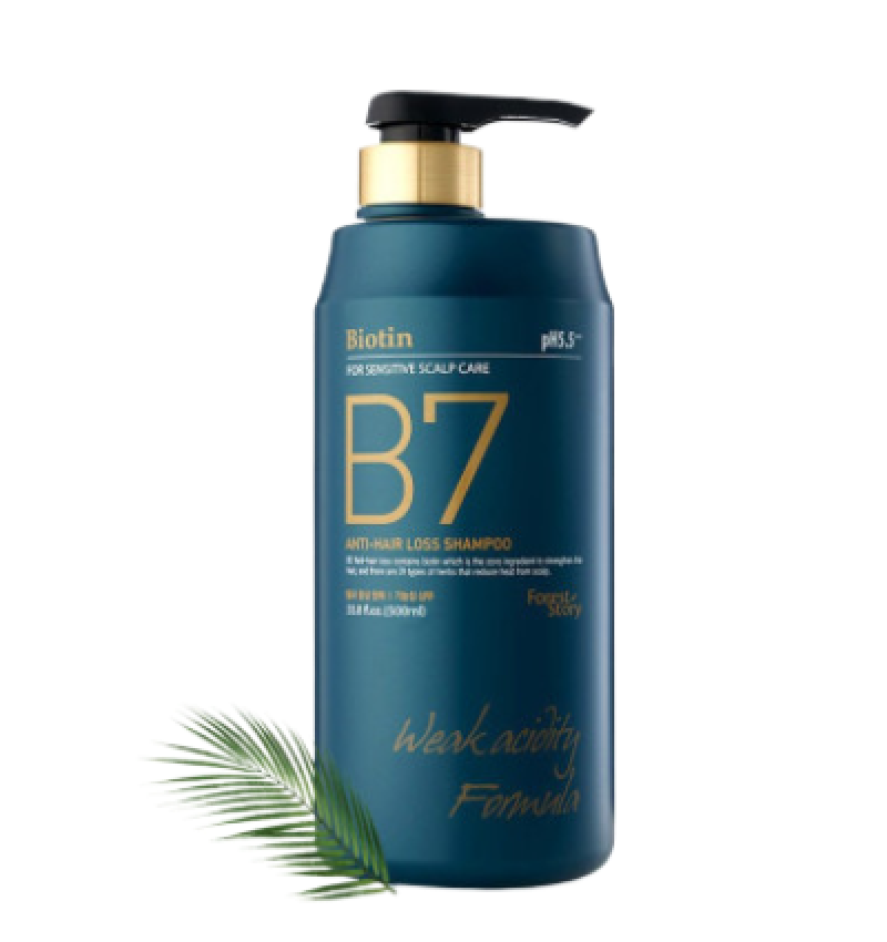 Welcos Шампунь для волос против выпадения с биотином Forest Story B7 Anti Hair Loss Shampoo, 500 мл