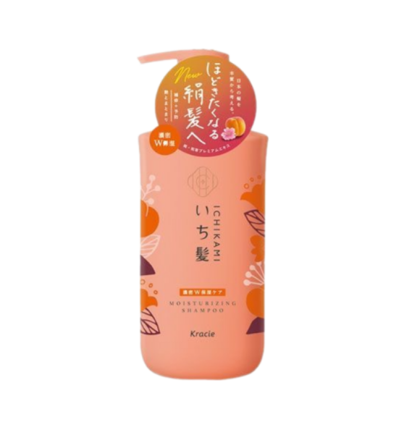 KRACIE Ichikami Double Moisturizing Care Shampoo Шампунь для увлажнения поврежденных волос 480гр.