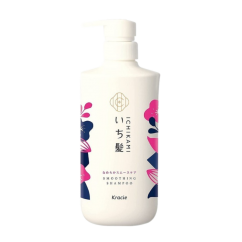 KRACIE Ichikami Smooth Care Shampoo Шампунь для поврежденных волос, разглаживающий, аромат вишни, 480гр.