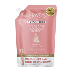 Aekyung Kerasys Advanced Color Protect Шампунь ампульный для окрашеных волос с кератином и церамидами Защита цвета 500 мл запаска