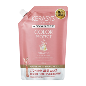 Aekyung Kerasys Advanced Color Protect Шампунь ампульный для окрашеных волос с кератином и церамидами Защита цвета 500 мл запаска