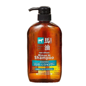 KUMANO YUSHI Шампунь-кондиционер, с лошадиным маслом, Horse Oil Rinse in Shampoo 600 мл