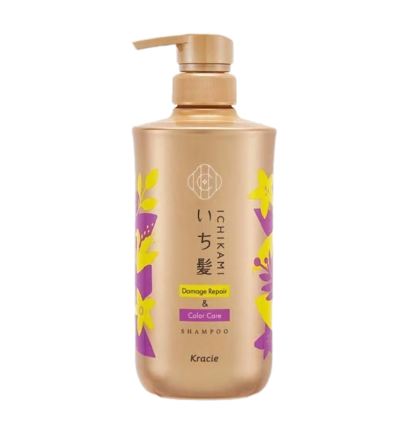 Kracie Ichikami Шампунь для ухода за цветом волос, лимон и вишня / Damage Repair & Color Care, 450 мл.