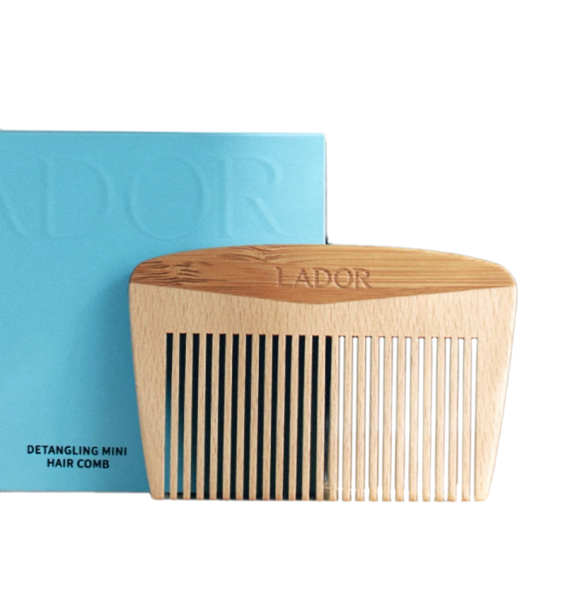 Lador Деревянная расческа гребень для волос Detangling Mini Hair Comb, 10 х 6,5 см