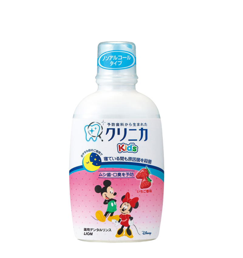 LION Детский зубной ополаскиватель со вкусом КЛУБНИКИ, Kid's "Clinica Dental", 250 мл.